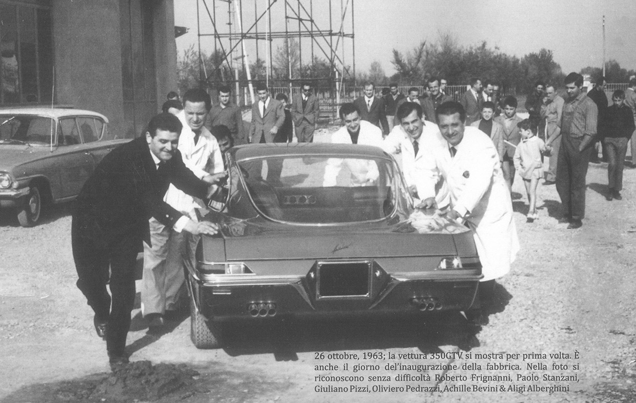 Prima Lamborghini 1963. Foto Ghisoli Egidio. Prima vettura Lamborghini 350 GTV 